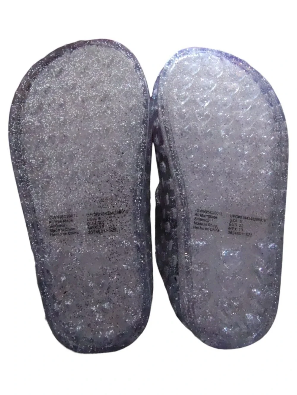 Wonder Nation Toddler Girls Clear Glitter Jelly Mary Jane Shoes Size 6 NWT